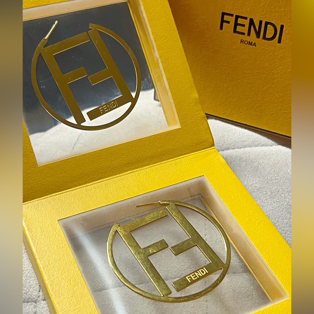 Authentic FENDI F is Fendi Large Hoop Earrings (LOWEST PRICE!) No negotiations! - Picture 4 of 13